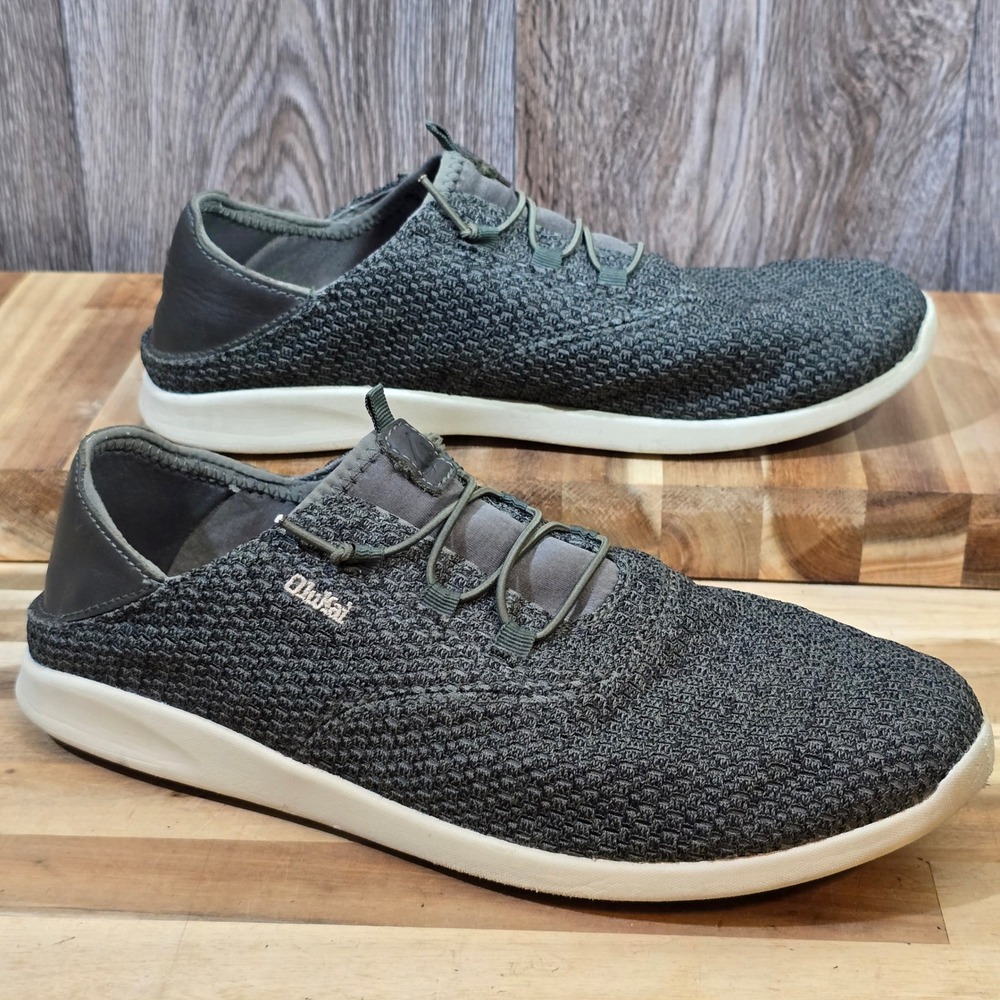 OluKai Alapa Li Mesh Sneaker Drop-In Heel Grey Green Men's Sz 10 Casual Comfort